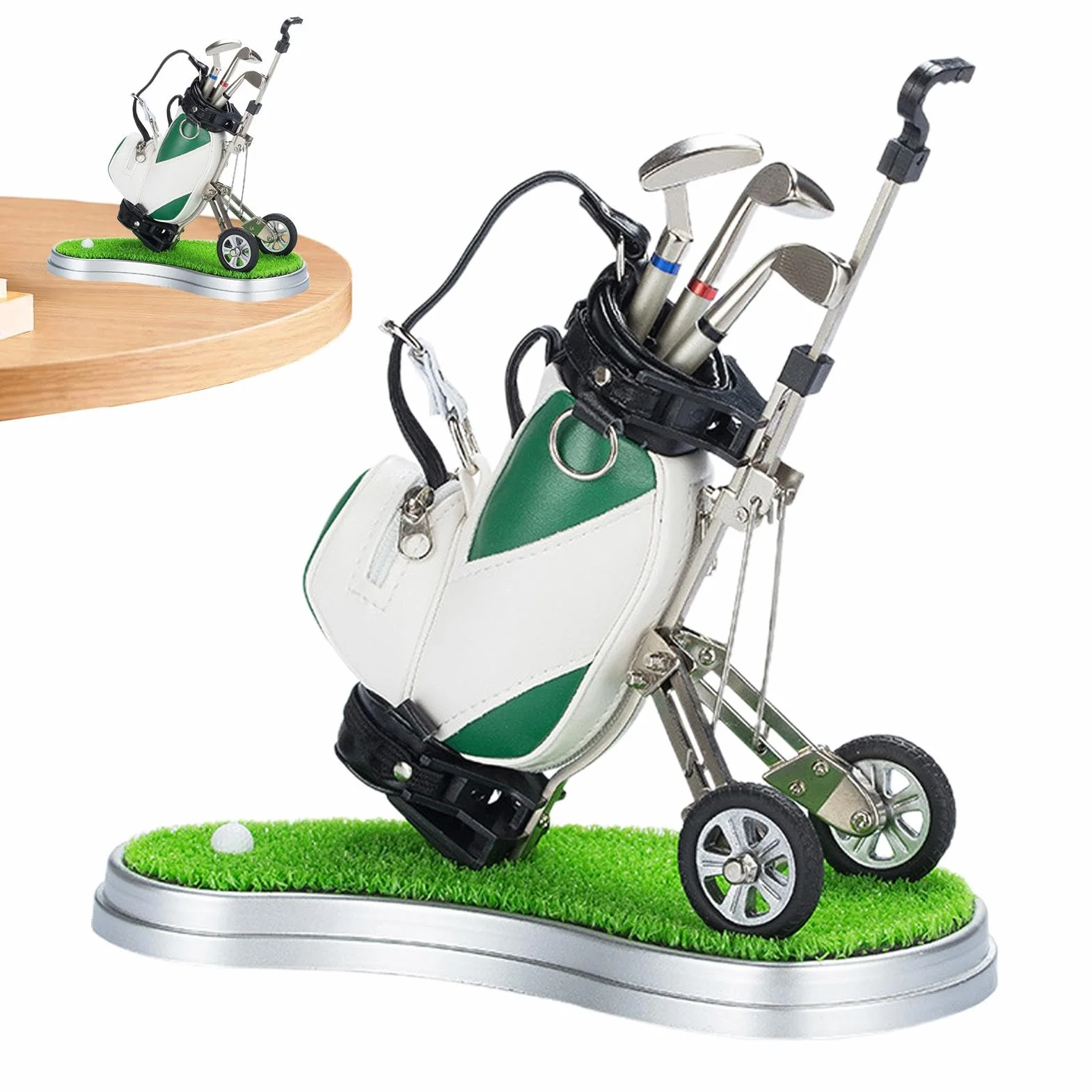 Porte-crayon en forme de sac de golf – Décoration de bureau miniature, idéal pour les amateurs de golf | Ensemble de stylos créatif au design club de golf, parfait comme souvenir unique