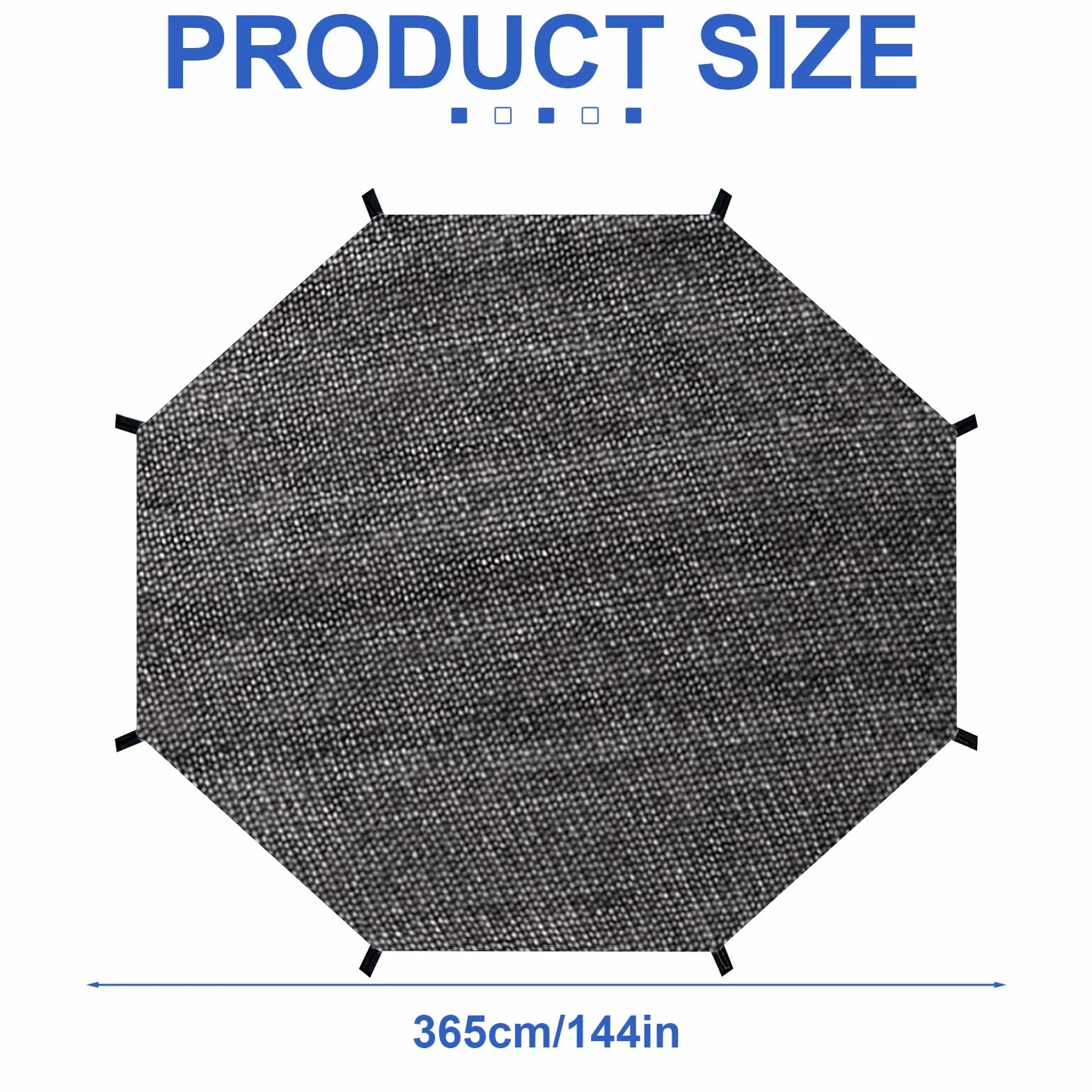 FUFRE Bâche de protection solaire pour trampoline - Diamètre : 183, 244, 305, 366 cm - Pour 6/8 barres - Résistant aux UV - Accessoire de trampoline