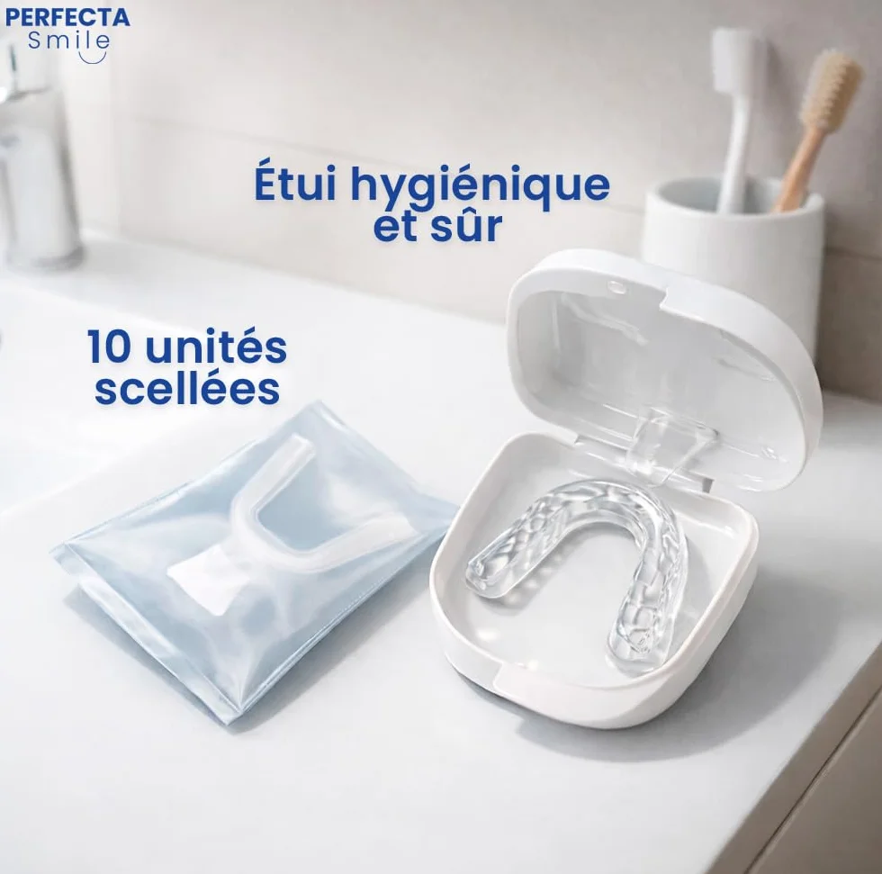 Boston Tech Lot de 10 attelles dentaires pour bruxisme nocturne | Protège-dents pour combler et serrer les dents | Ajustement personnalisé | Utilisation pour le sommeil et le sport | Sans BPA | Étui