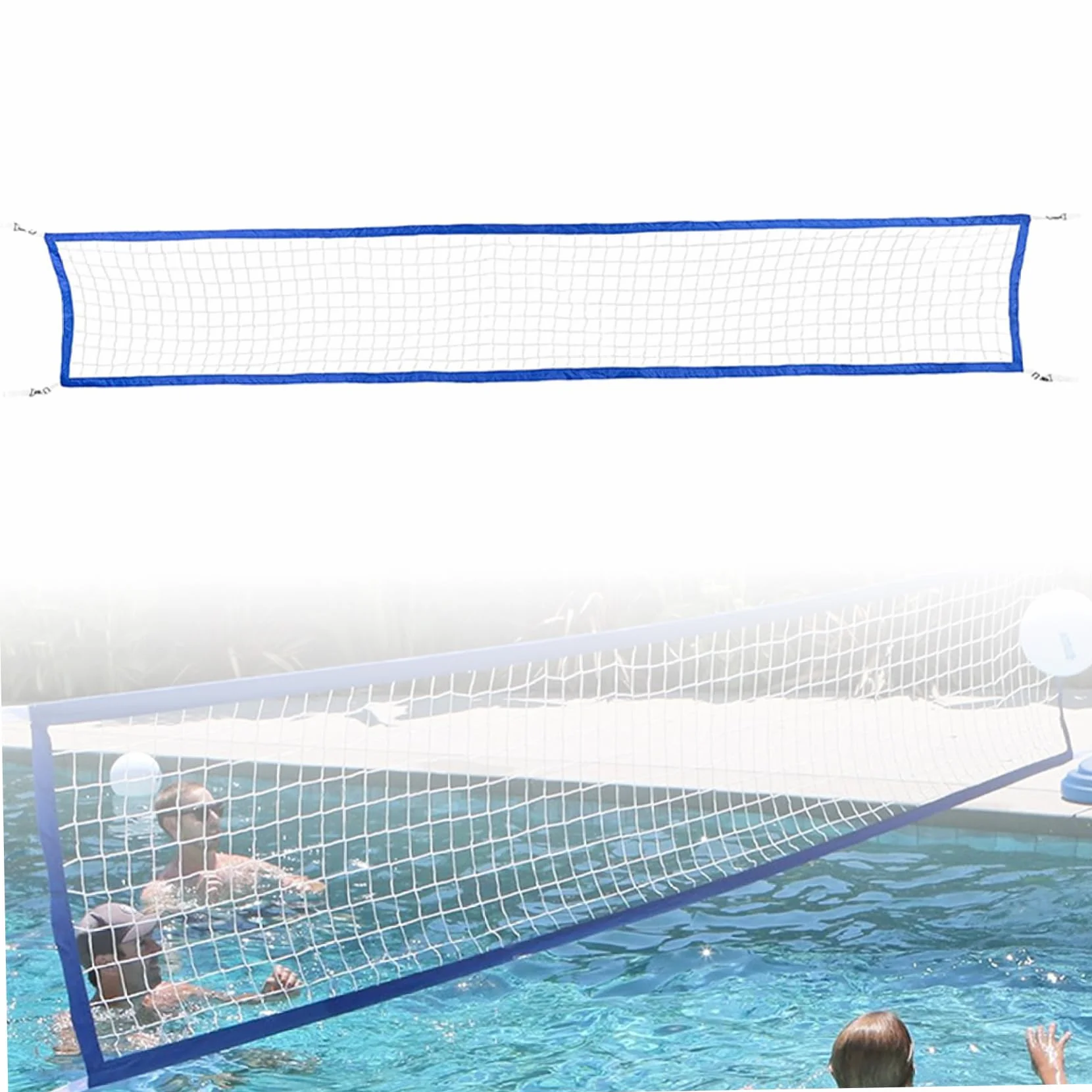 Filet de Volleyball de Piscine 15 × 3 Pieds avec Sac Portable, Jeux d'eau Extérieur