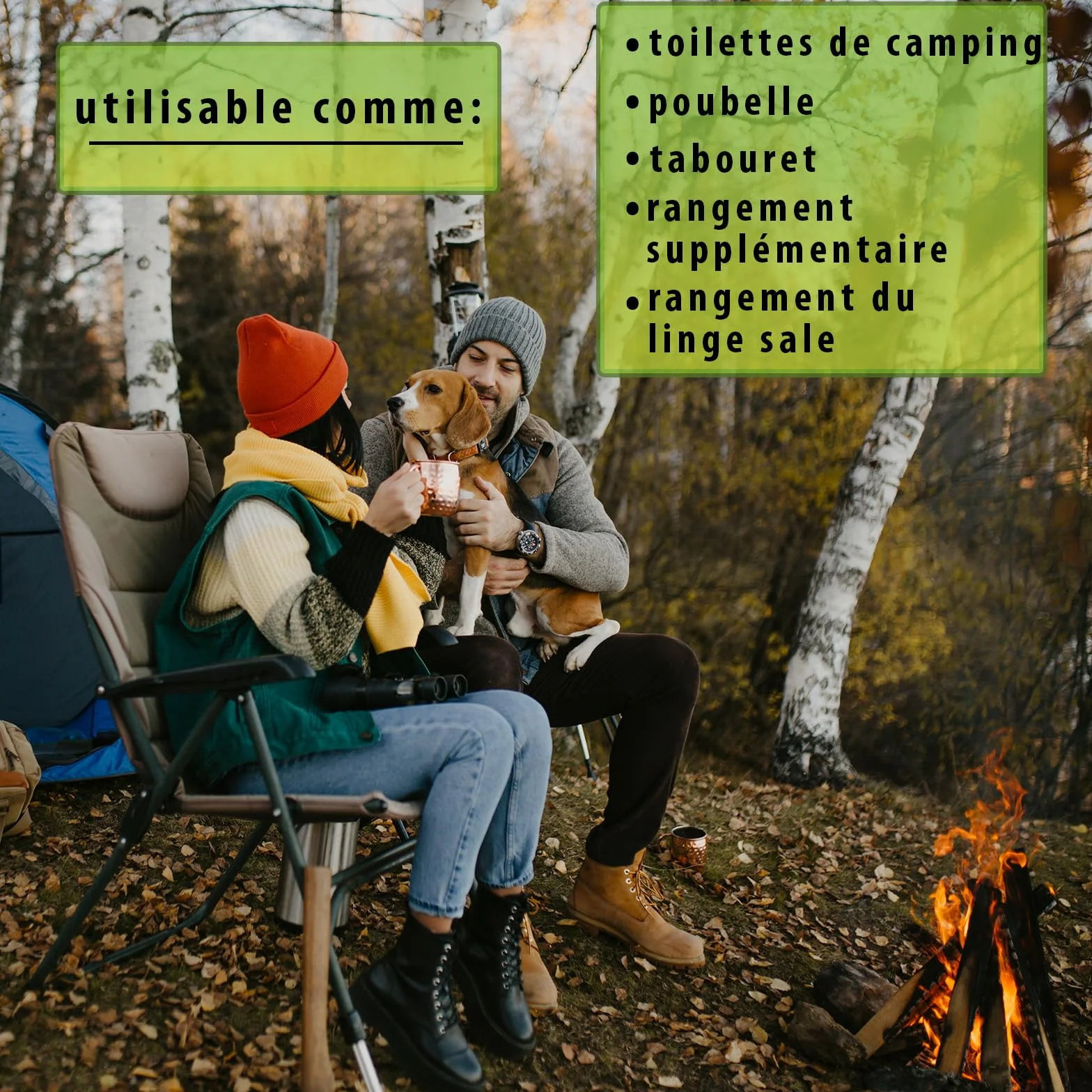 Montafox Toilette Portable Camping Max 150 kg Toilettes Mobiles WC Toilettes Pliables Sèches Séparées 12 Sachets Stables