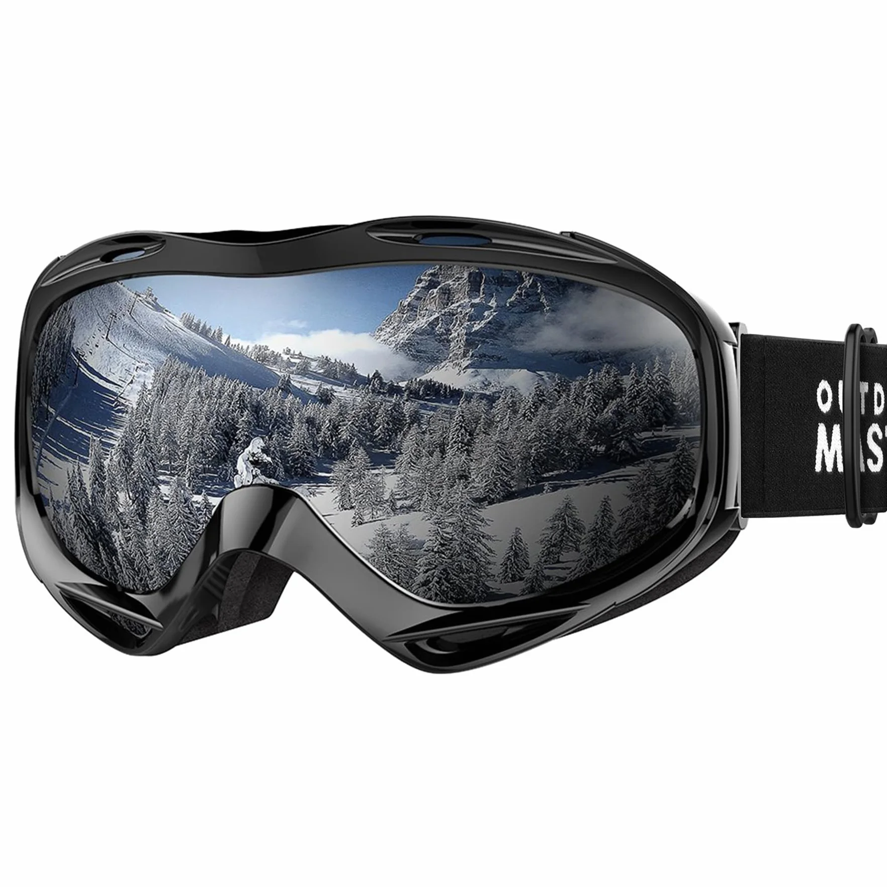 OutdoorMaster Masque de Ski OTG - Anti-Buée Lunettes de Ski, Anti-poussière Coupe-Vent 100% protection UV400 Masques de Snowboard pour Hommes & Femme,Garçons et Filles