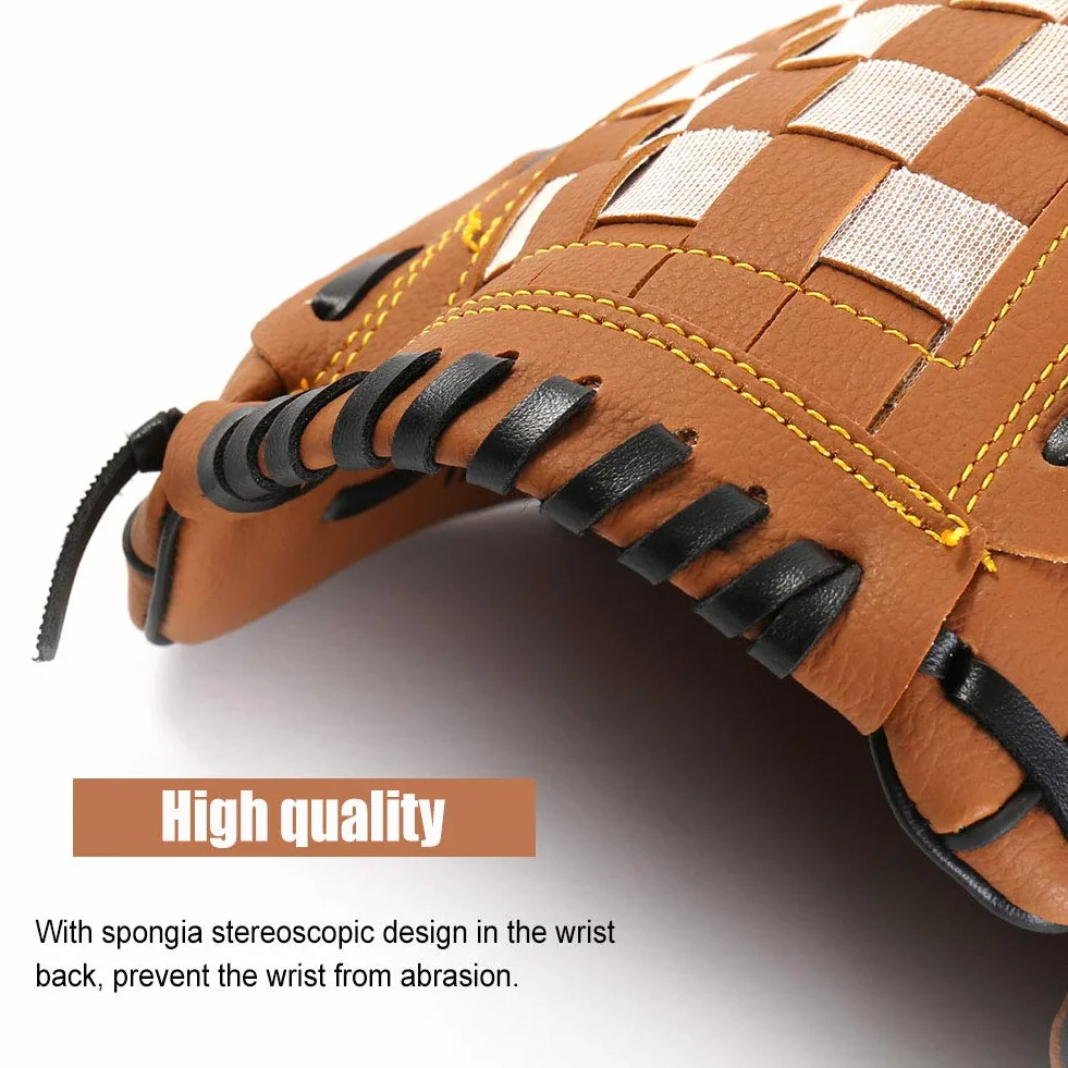 Gant de Baseball, Gants de frappeur de Sport, Gants de Baseball en Cuir PU Solide, Gants de Lanceur pour Enfant, 10,5 Pouces Gant à Gauche
