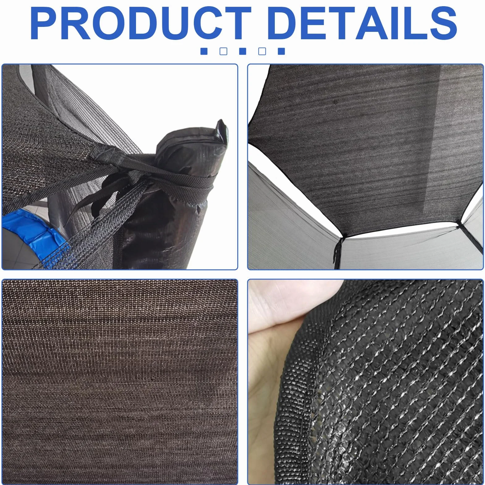 FUFRE Bâche de protection solaire pour trampoline - Diamètre : 183, 244, 305, 366 cm - Pour 6/8 barres - Résistant aux UV - Accessoire de trampoline