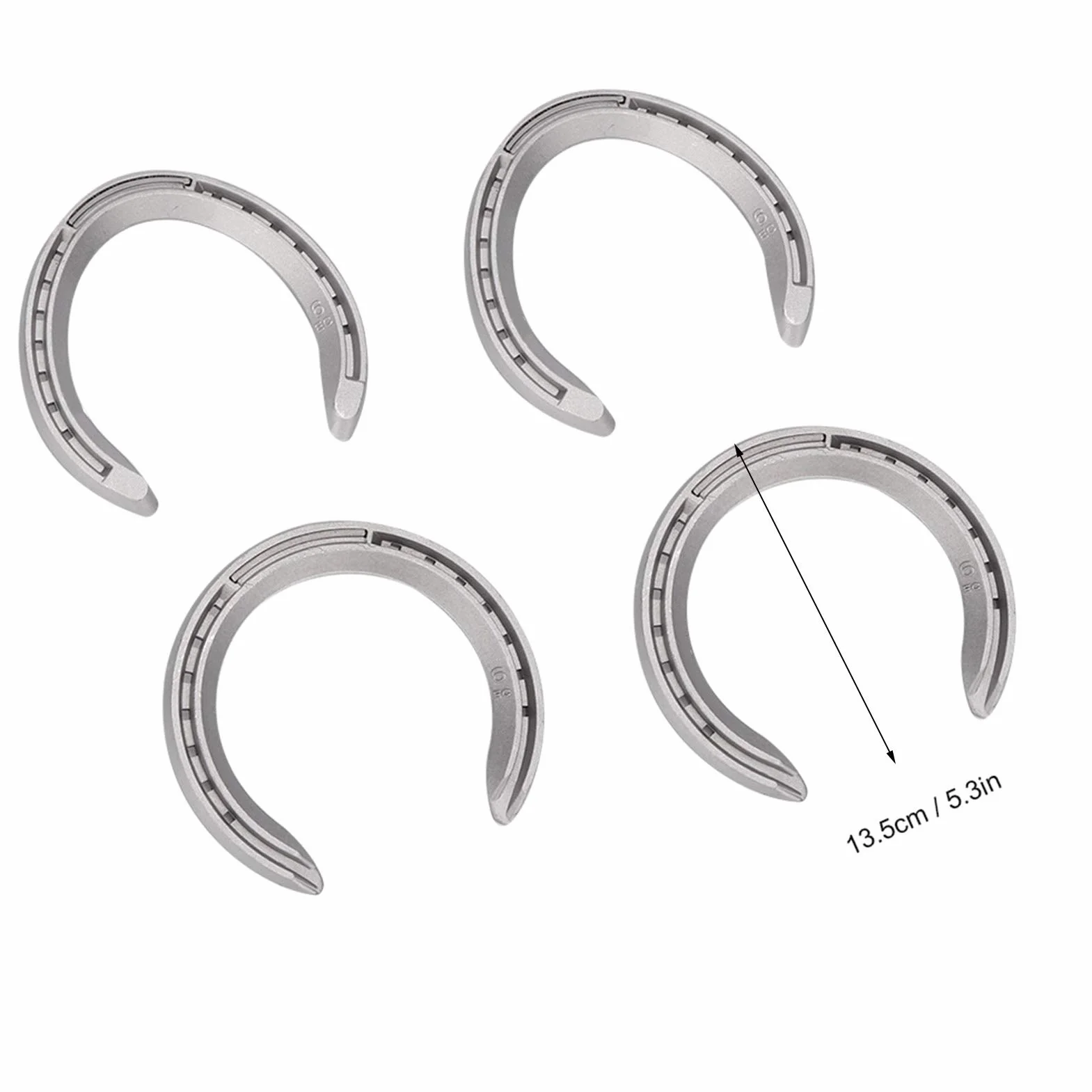 JTLB Lot de 4 fers à cheval en alliage d'aluminium - Outil d'équitation - Accessoires (taille 6)