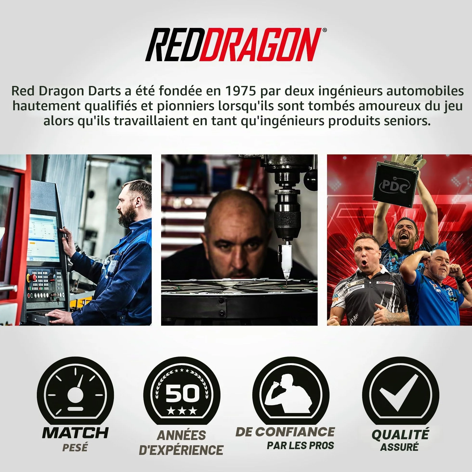 Red Dragon Defender 19g Baril 21g Poids Total Pointe Souple 90% Tungstène Jeu de fléchettes