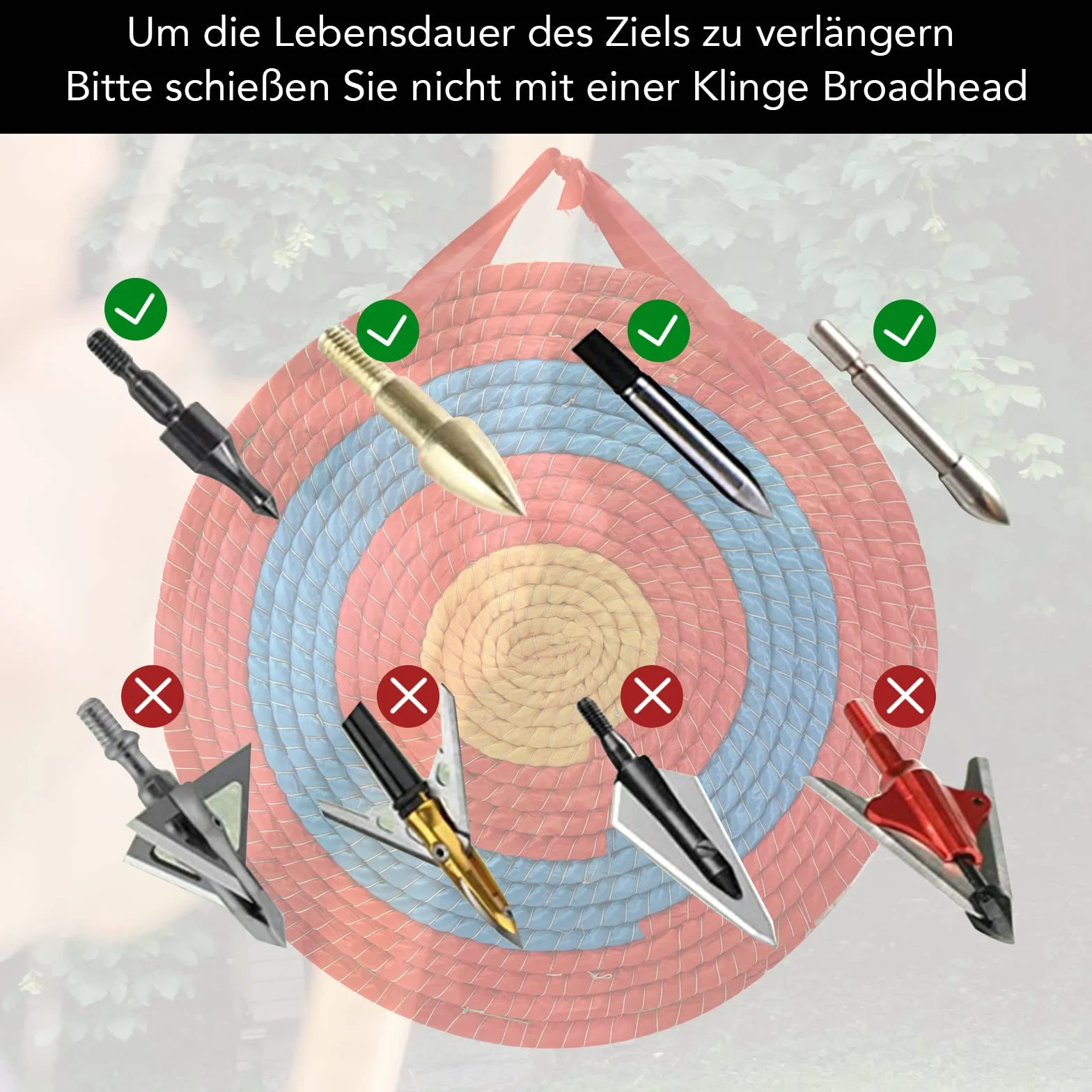 Cible de tir à l'arc et sports d'arme, cible de paille Archery Target pour adulte (diamètre 50 cm, épaisseur 3 couches, 6 cm)