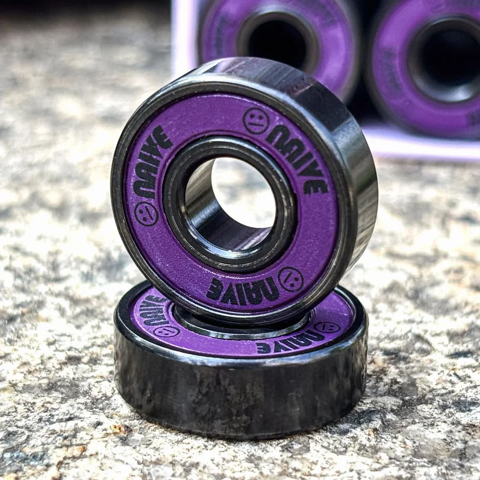 Lot de 16 roulements de 8 mm - Précision 608 - Pour quad en ligne - Roller Derby - Longboard (violet fluo)