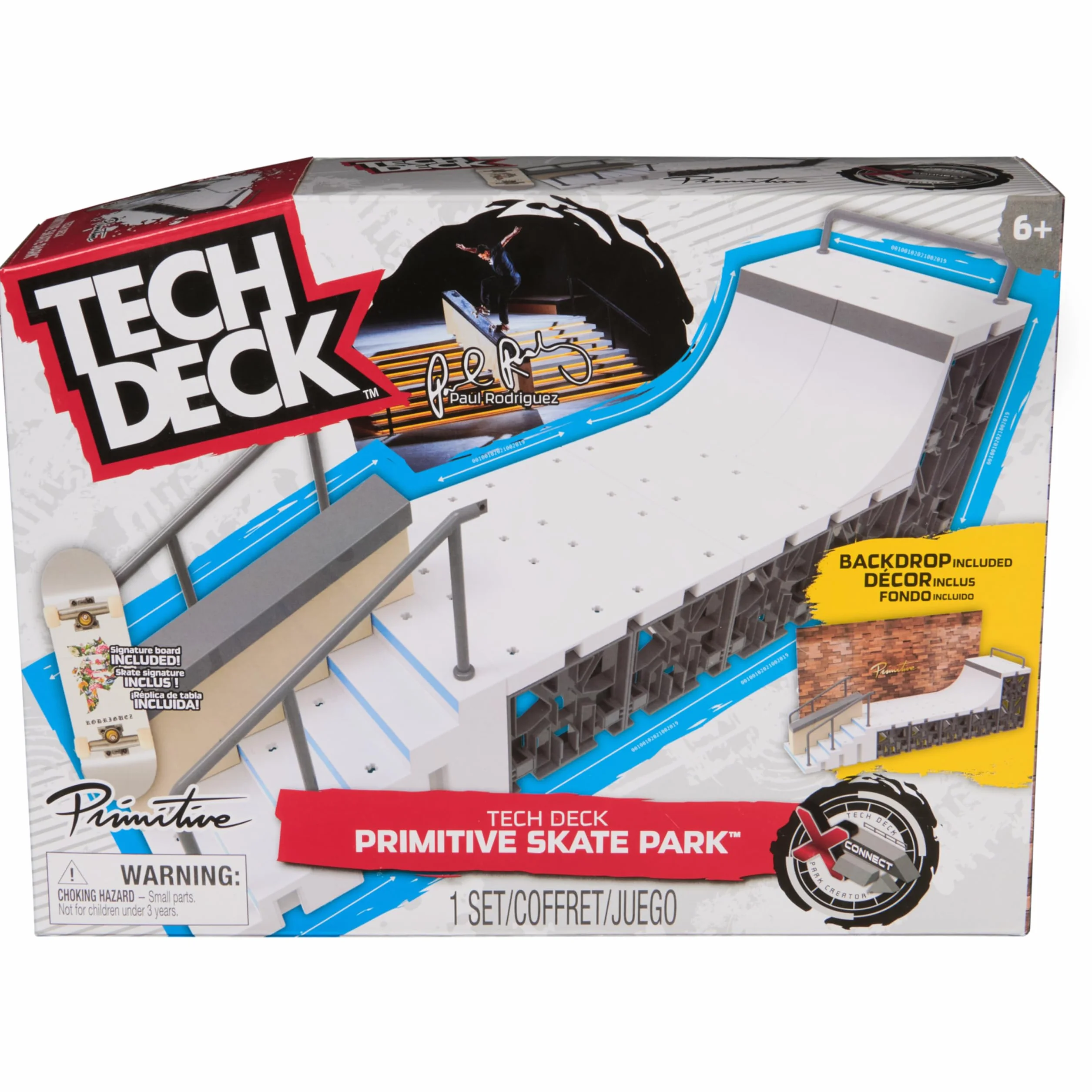 Spin Master Tech Deck Primitive Skate Park de X-Connect Kit de rampes personnalisables et constructibles avec une planche à doigts pour enfants à partir de 6 ans