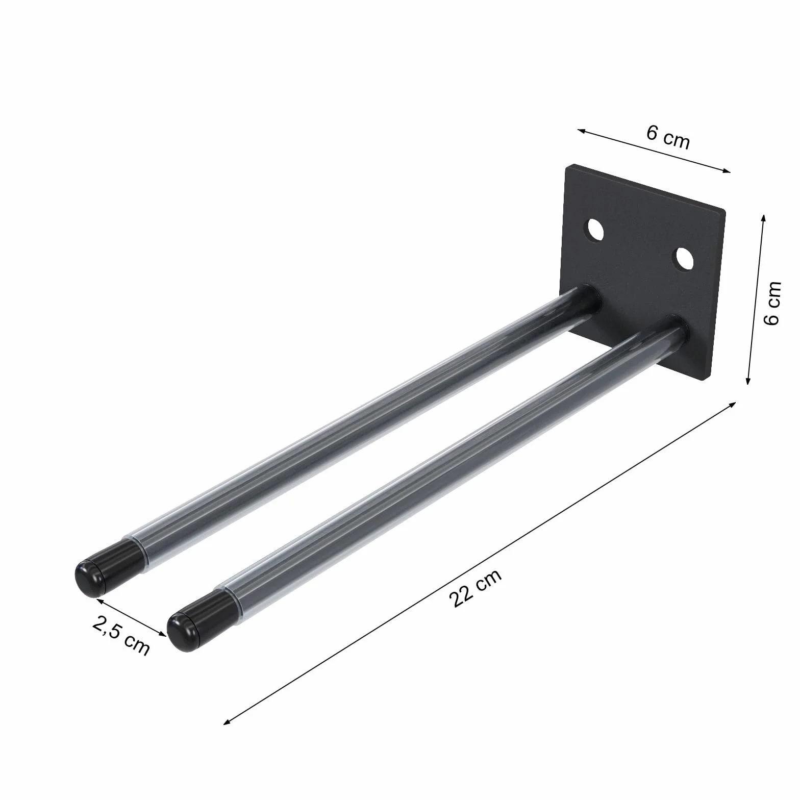 QLS Support mural pour skis N2 - 22 cm