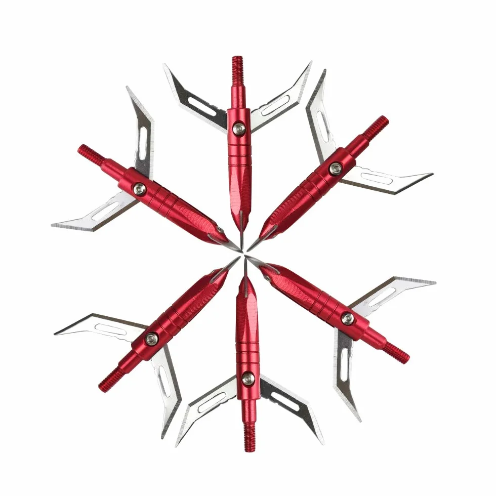 Pointes de flèche 100 Grains 3 Lames Têtes de Flèche Broadheads pour Chasse au Tir à l’Arc Arbalète