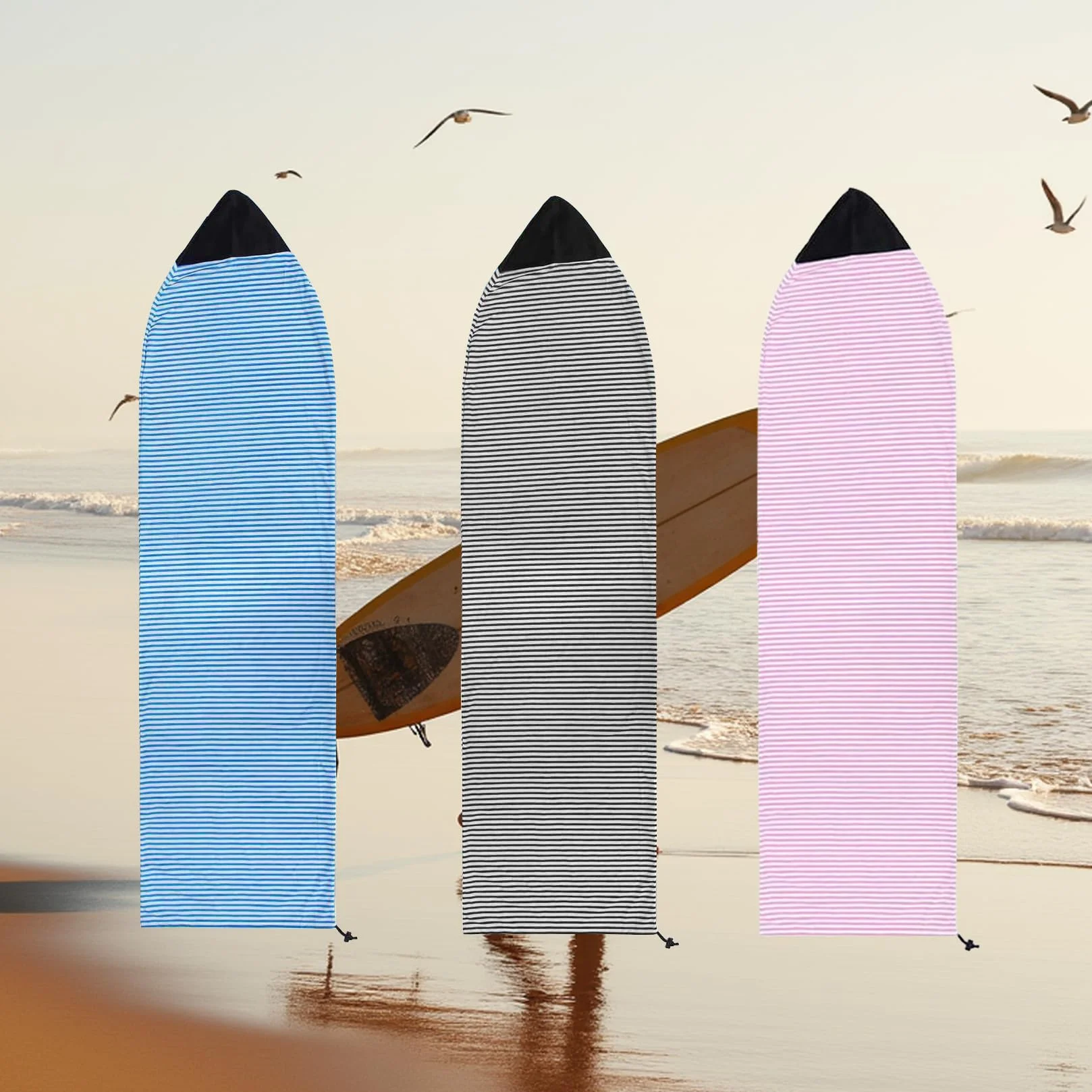 Housse de protection pour planche de surf pour longboard, paddleboard, planche de surf, planche de surf, housse avec cordon de serrage