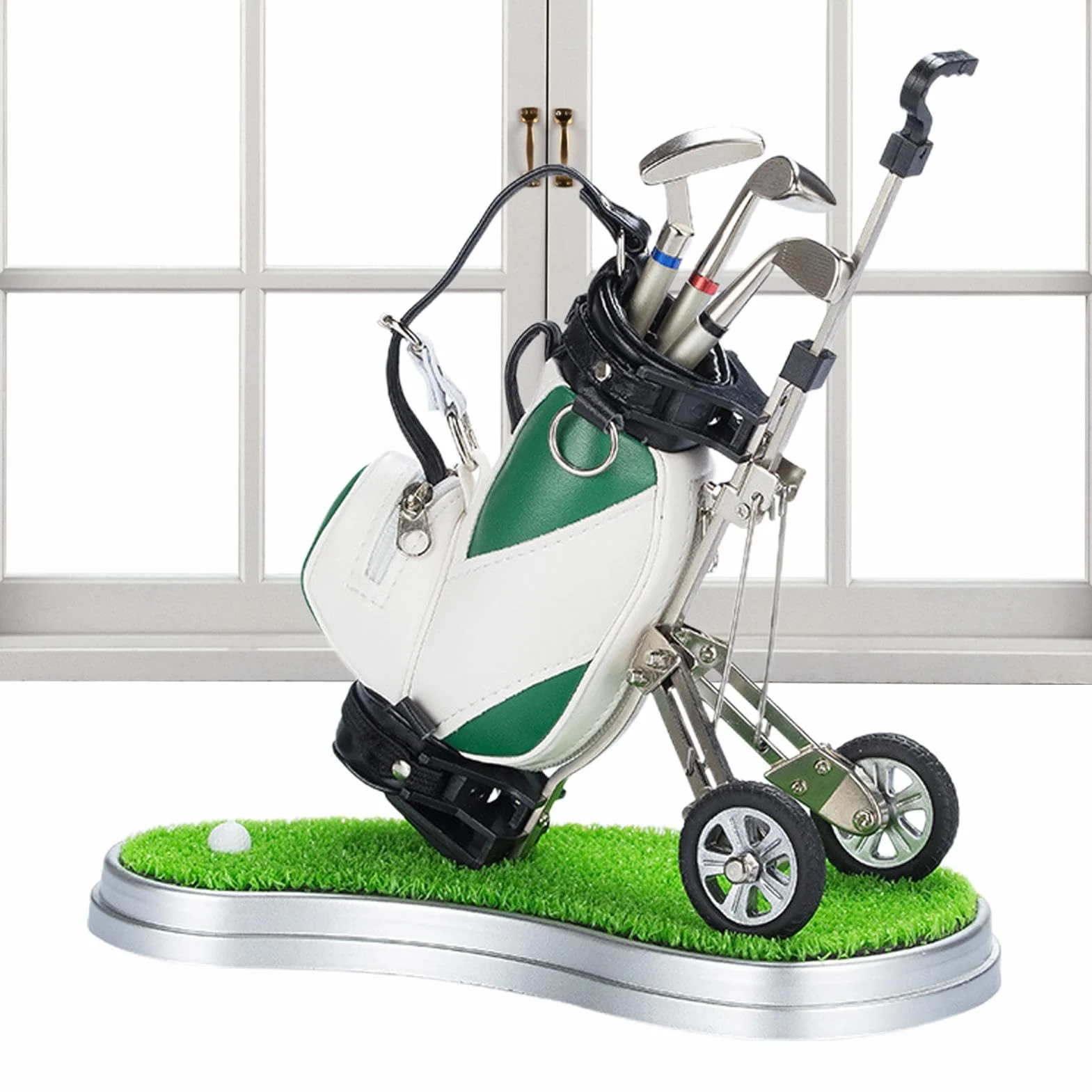Porte-crayon en forme de sac de golf – Décoration de bureau miniature, idéal pour les amateurs de golf | Ensemble de stylos créatif au design club de golf, parfait comme souvenir unique