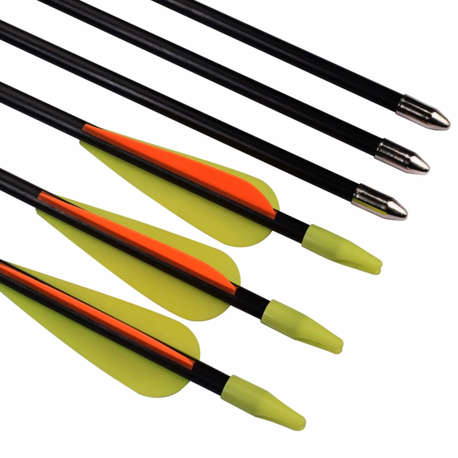Flèches en Fibre de Verre Flèches d'entraînement 30 Pouces avec Tube de Support de flèche Arcs Classiques en Verre de sécurité adaptés aux Jeunes Enfants Femme débutant