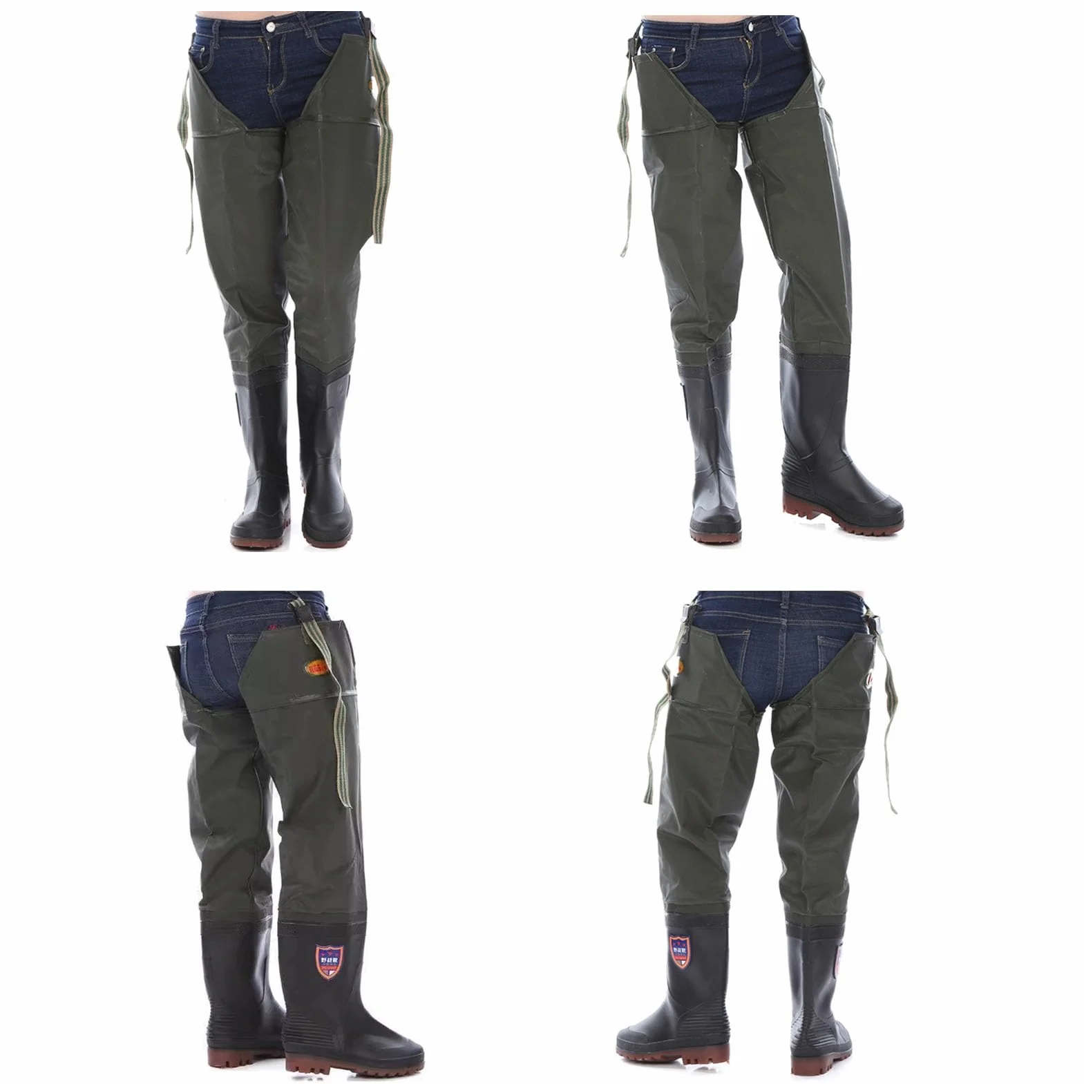 Waders Cuissardes Imperméables pour Hommes Et Femmes, Bottes De Pêche Et De Chasse De 80 Cm De Haut, Bottes De Cuissardes Antidérapantes Et Robustes
