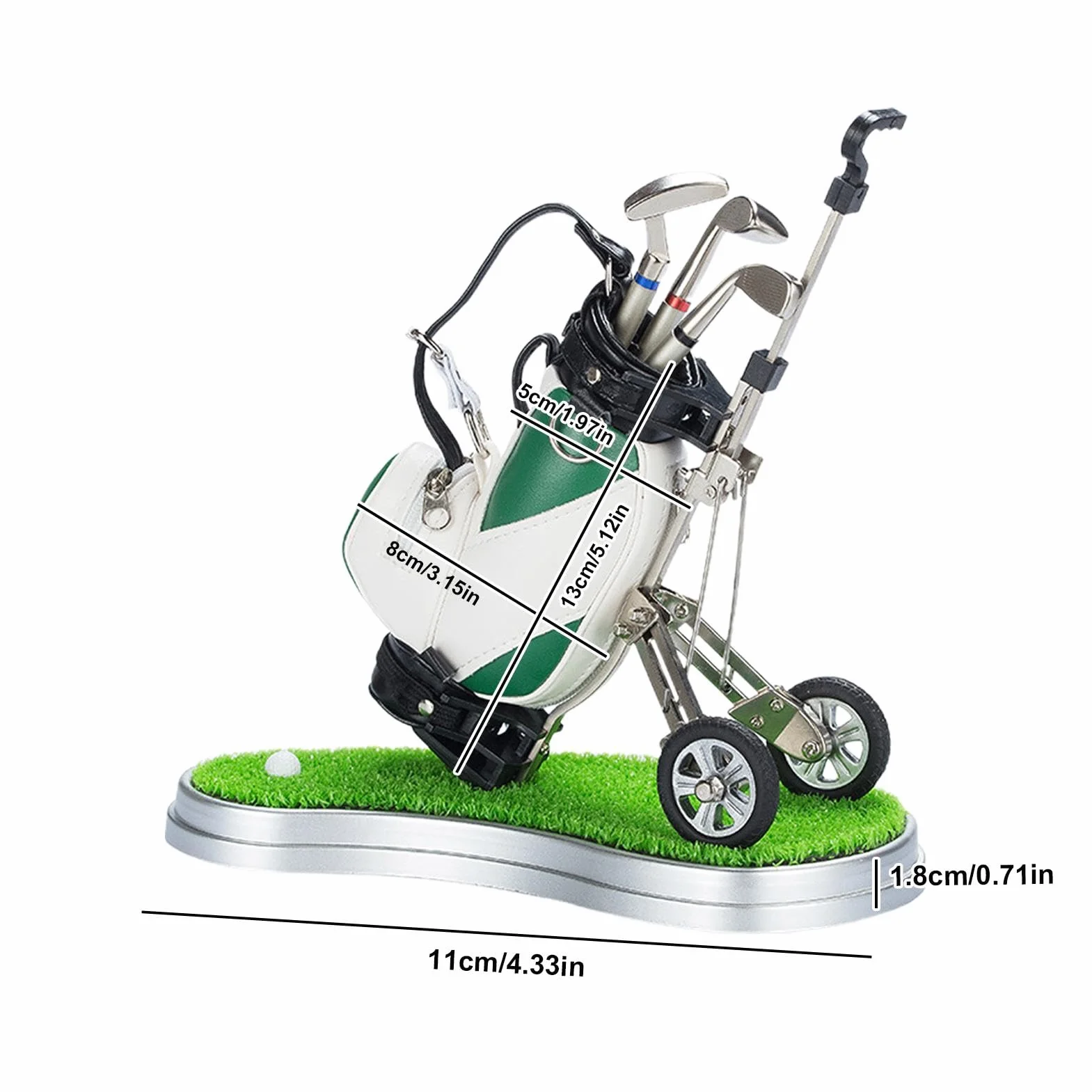 Porte-crayon en forme de sac de golf – Décoration de bureau miniature, idéal pour les amateurs de golf | Ensemble de stylos créatif au design club de golf, parfait comme souvenir unique