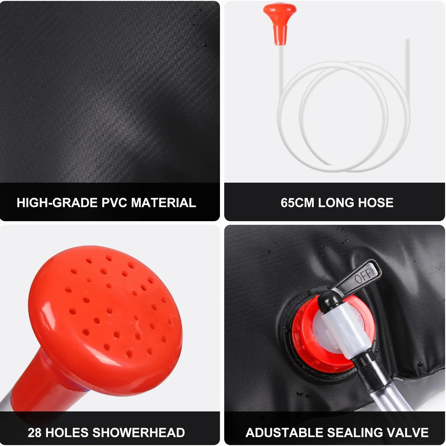 Lot 2 PCS Douche Solaire, 20L Sac de Douche Solaire Camping Pliable Sac de Douche Camping Portable Solaire Chauffe Sac de Douche de Sport Camping Randonée