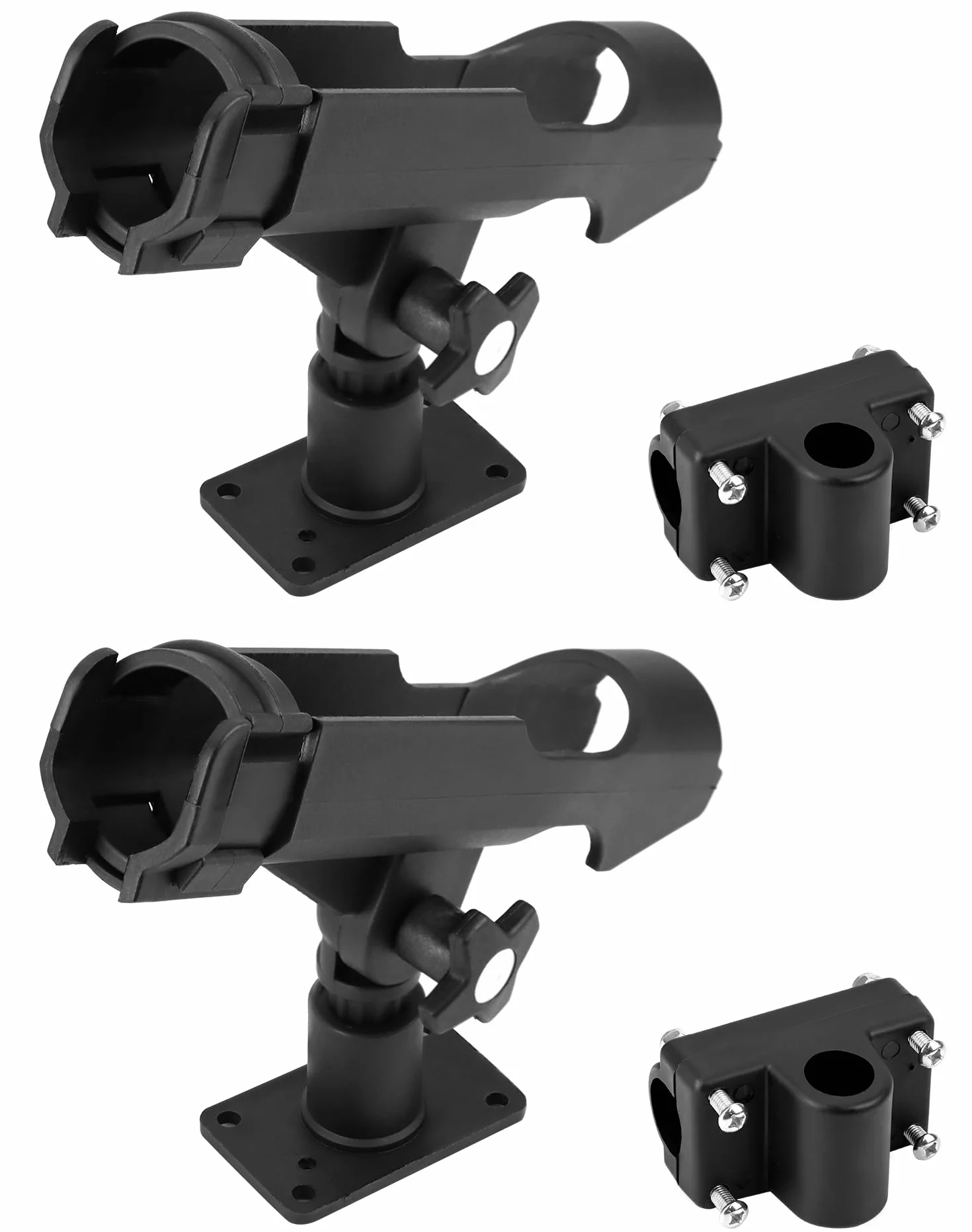 QWORK® 2 Pièces Support de Canne à Pêche - Réglable à 360 ° - Monter Horizontalement/sur des Murs/sur des Rails - pour Bateau Kayak