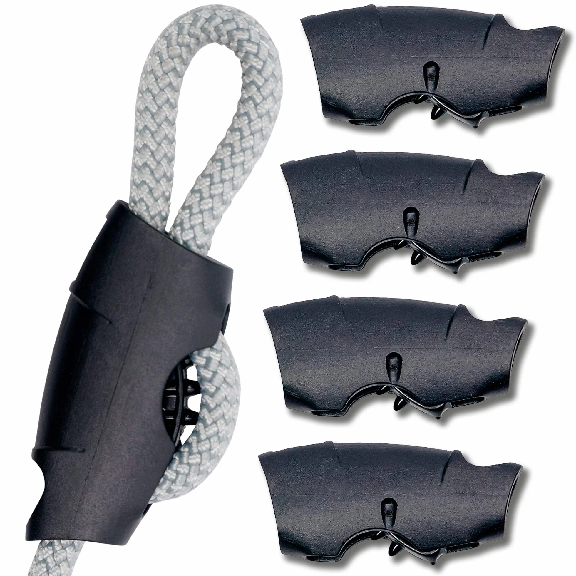 Toldoro Taquet coinceur Super Sharky 4 pièces de 8mm, Accessoires de Fixation de Corde pour voiliers et voiles d'ombrage