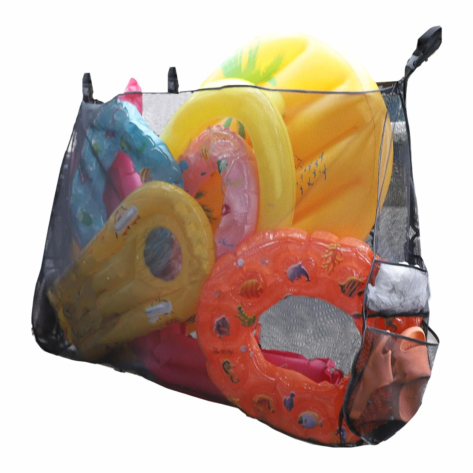 Grand Filet de Rangement Suspendu, Organisateur de Rangement pour Bouées de Piscine, Filet de Rangement pour Ballons de Basket-ball,
