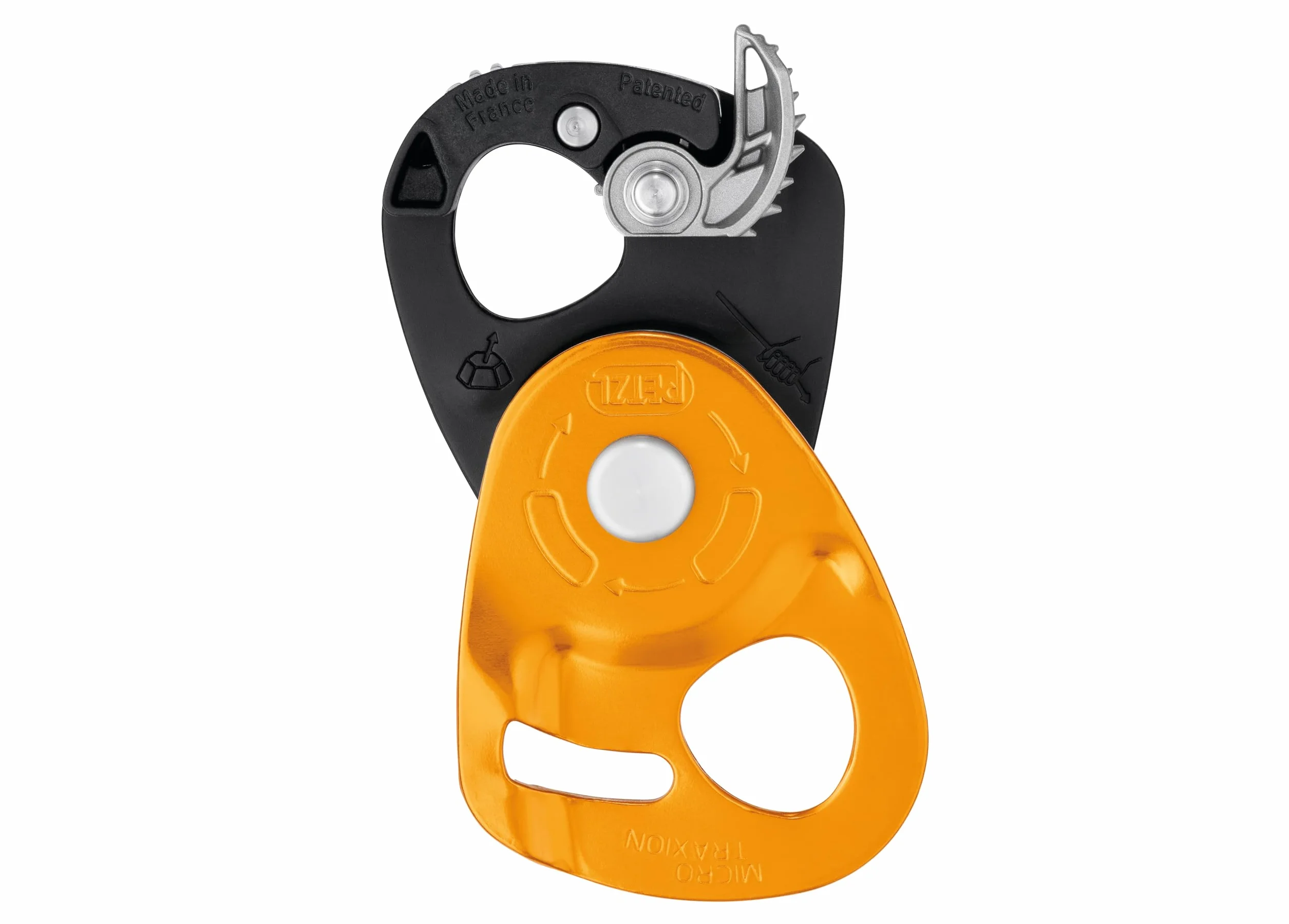 Petzl Unisex_Adult Seilrollen Micro Traxion Cable Pulley, Yellow, Standard Size