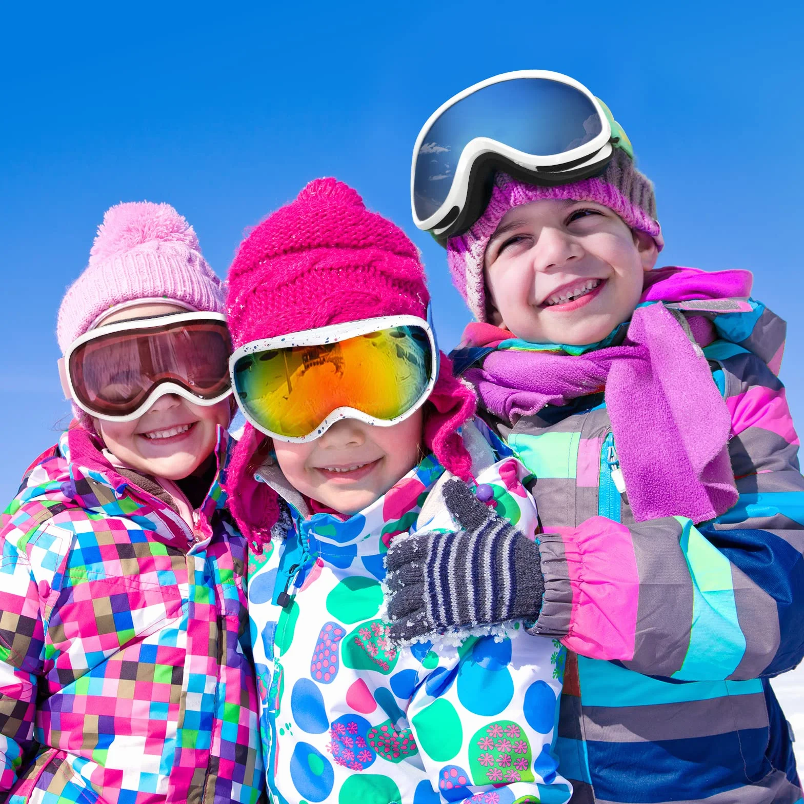 Supertrip Masque de Ski Enfant, Lunette de Ski 5 à 15 ans Anti-Buée/Poussière UV400, Masqué Ski Enfant pour le snowboard, l'alpinisme, la motoneige