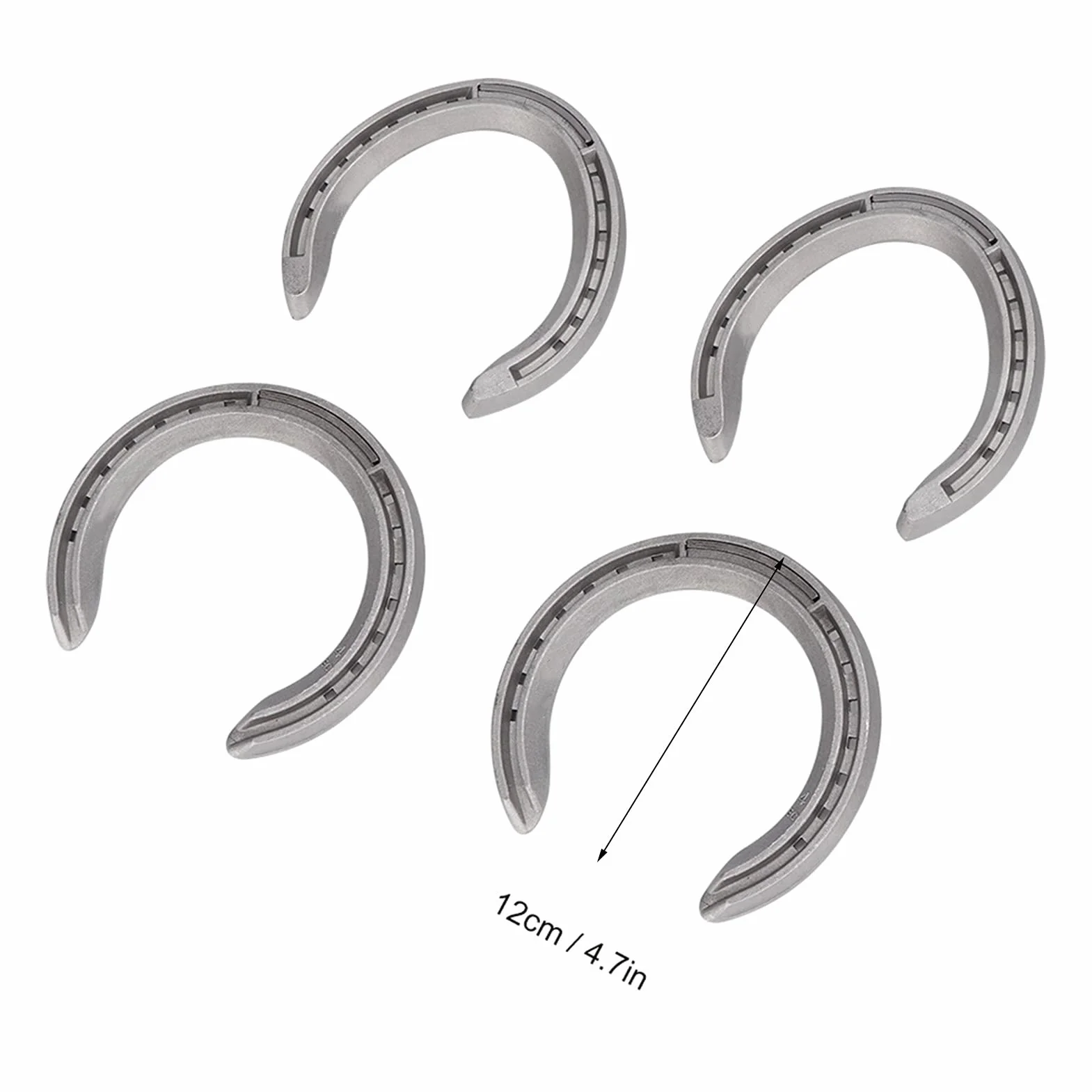 Kit de Fer à Cheval en Alliage d'aluminium 4 Pièces, Fers à Cheval de Sport Durables pour Les Courses de Chevaux avec Différentes Tailles pour Un Ajustement Optimal (4)