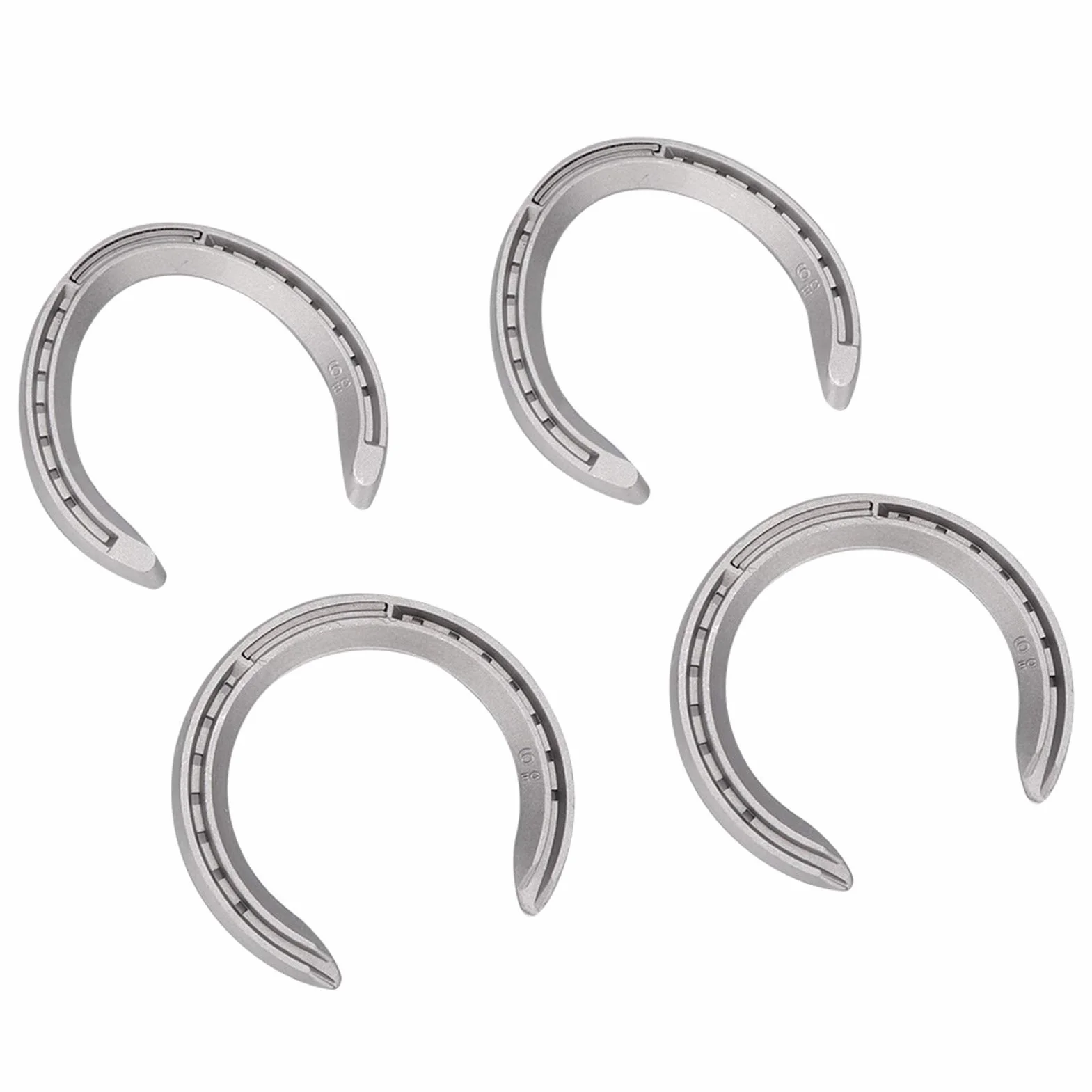 JTLB Lot de 4 fers à cheval en alliage d'aluminium - Outil d'équitation - Accessoires (taille 6)