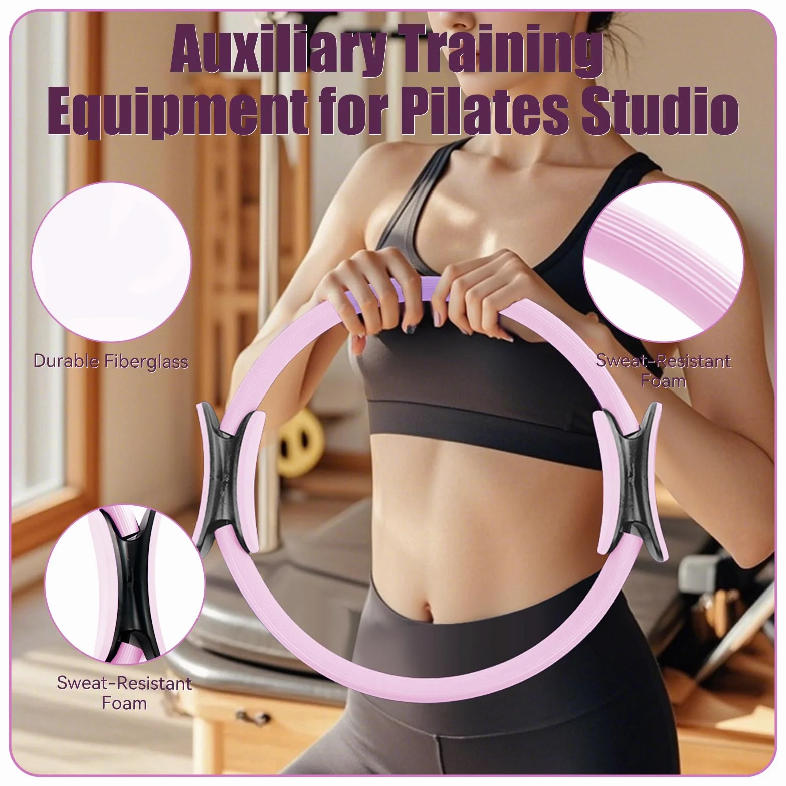 COONE Kit Pilates Maison, Anneaux De Pilates, Better Me Pilates Kit, Comprend l'anneau De Pilates Le Ballon De Yoga La Sangle D'assistance De Yoga l'anneau De Yoga pour Les Jambes