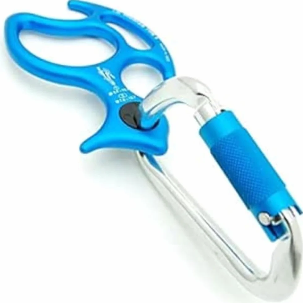 Kong Set Oka + Connecteur Large Multiuse Auto Block, Descenseur de Canyoning Homme, Bleu (Bleu), Taille Unique