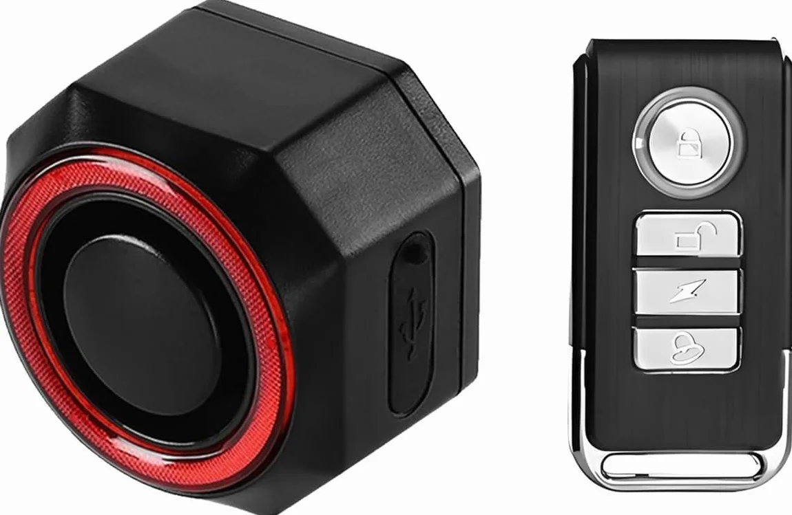 QUMOX SF33R Feu Arrière Vélo avec Alarme, Recharge USB-C, Feu Stop Intelligent, IP65 Étanche, Télécommande, Sirène Anti-Vol pour Vélo, VAE, Trottinette