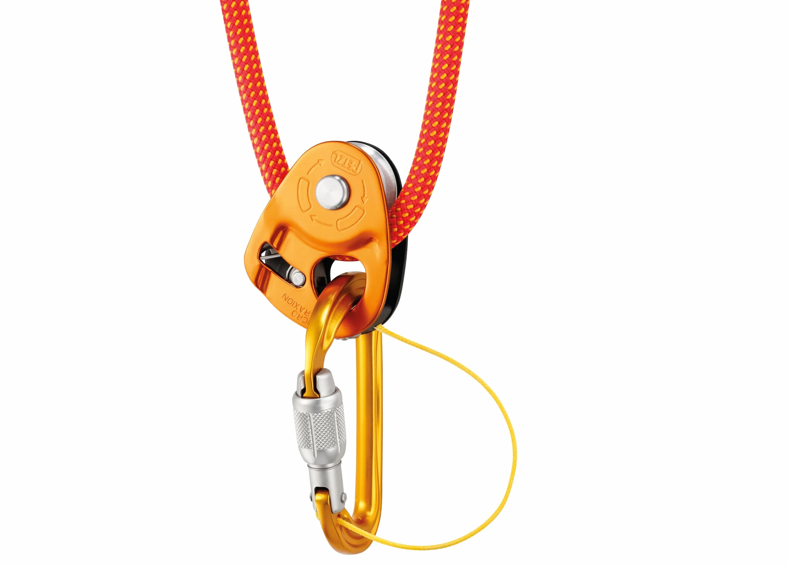 Petzl Unisex_Adult Seilrollen Micro Traxion Cable Pulley, Yellow, Standard Size