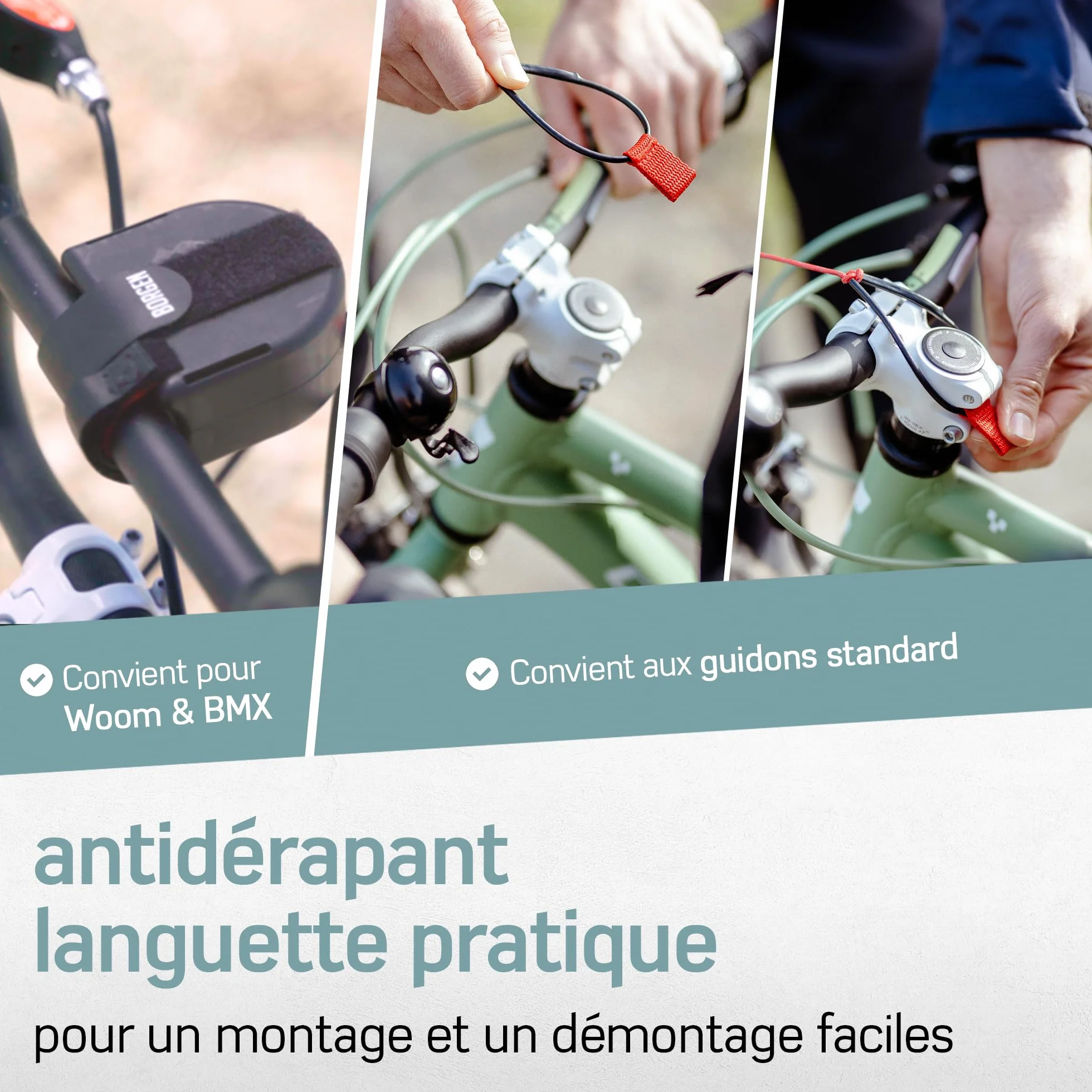 Borgen Corde de remorquage vélo pour Enfants et Adultes, Accrochage et Décrochage Sécurisés et Faciles, adapté pour Woom, Charge jusqu'à 120 kg.