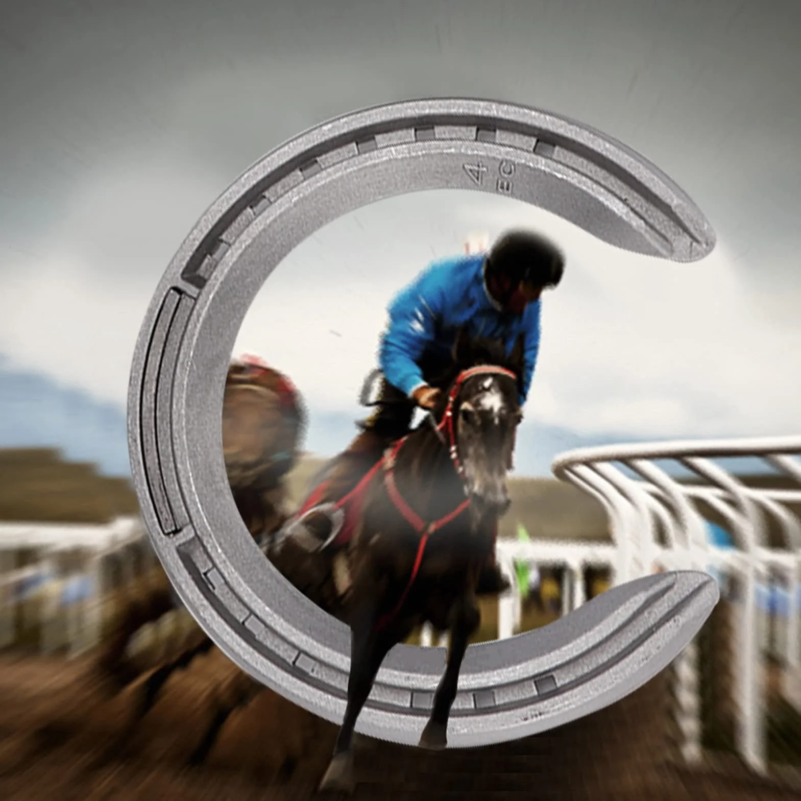 Kit de Fer à Cheval en Alliage d'aluminium 4 Pièces, Fers à Cheval de Sport Durables pour Les Courses de Chevaux avec Différentes Tailles pour Un Ajustement Optimal (4)