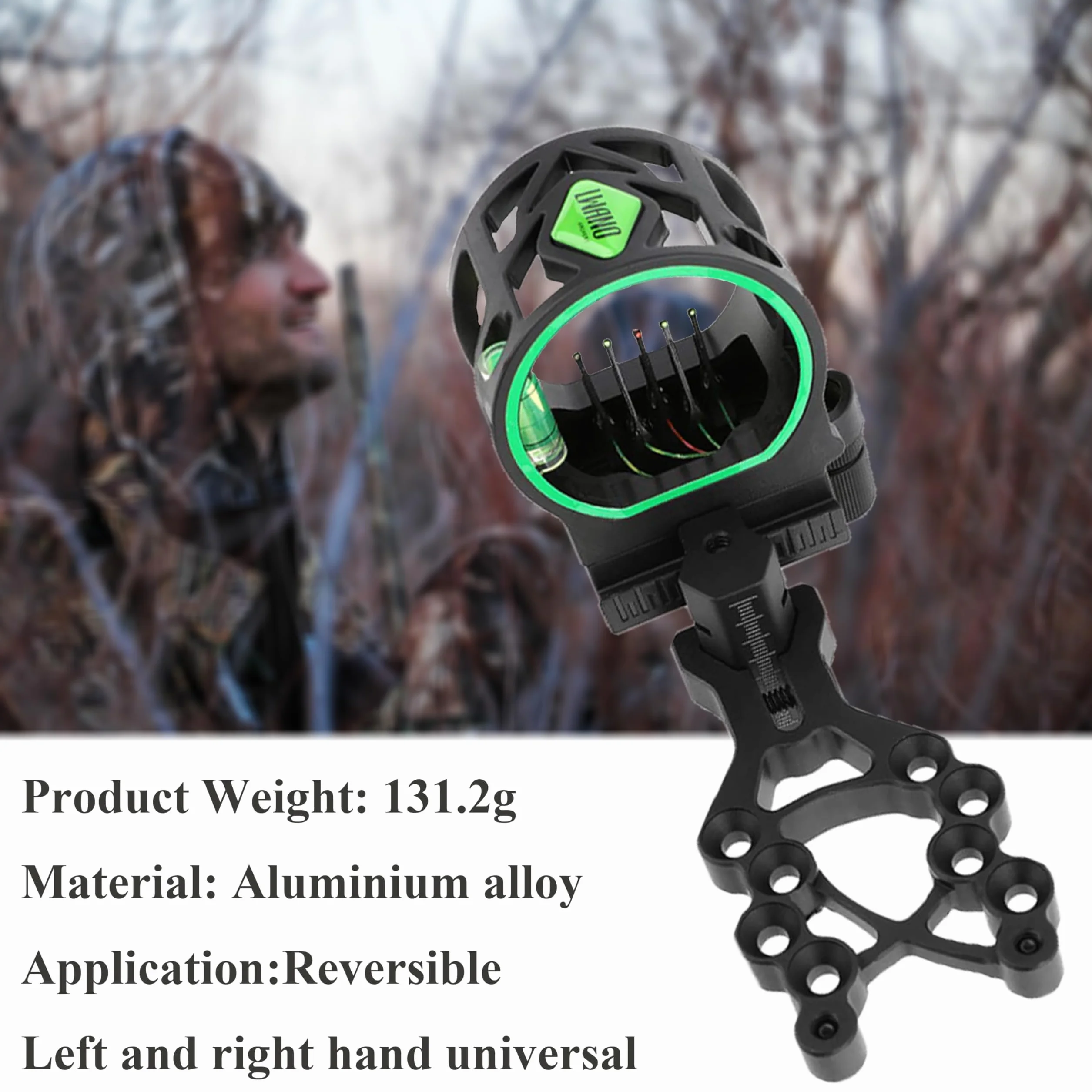 Viseur d'arc à poulies 5 Pin en alliage d'aluminium réglable pour chasse et tir ciblage
