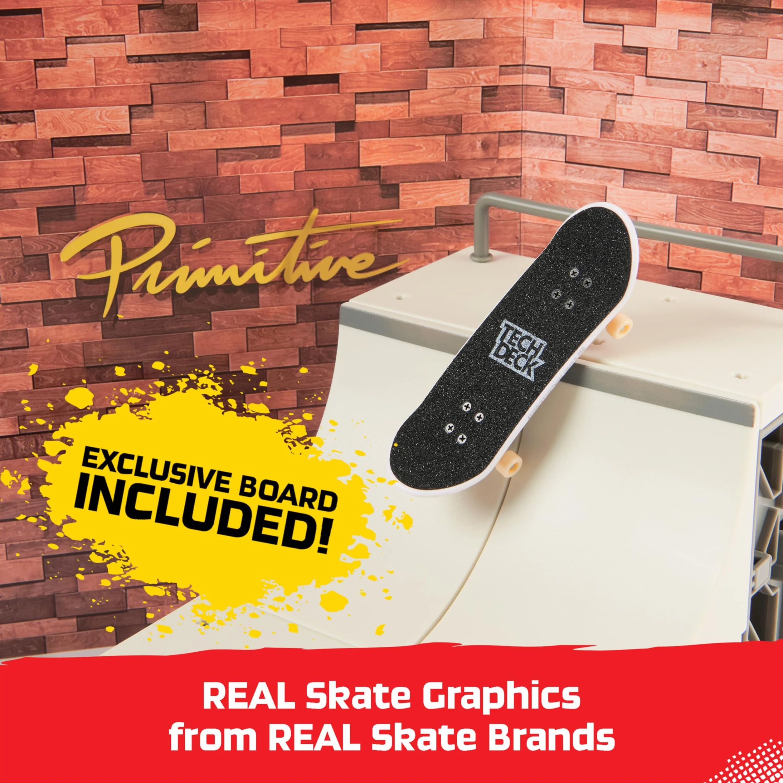 Spin Master Tech Deck Primitive Skate Park de X-Connect Kit de rampes personnalisables et constructibles avec une planche à doigts pour enfants à partir de 6 ans