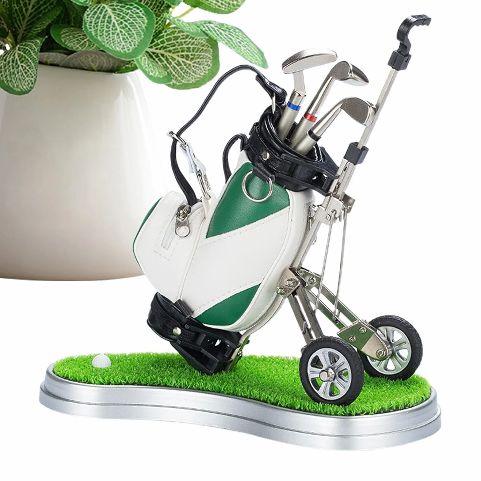 Porte-crayon en forme de sac de golf – Décoration de bureau miniature, idéal pour les amateurs de golf | Ensemble de stylos créatif au design club de golf, parfait comme souvenir unique